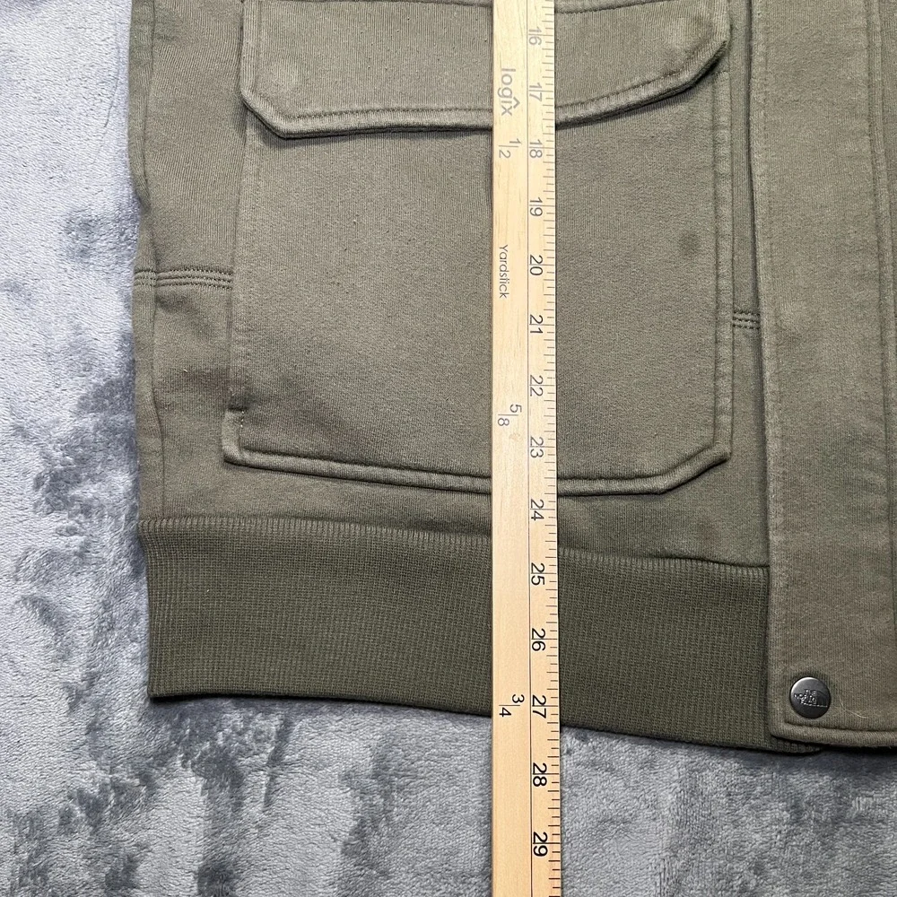 The North Face Rivington Jacket Men's Large Green Hooded Fleece Full Zip Snaps